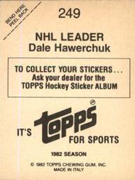 1982-83 Topps Stickers #249 Dale Hawerchuk Back