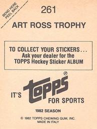 1982-83 Topps Stickers #261 Art Ross Trophy Back