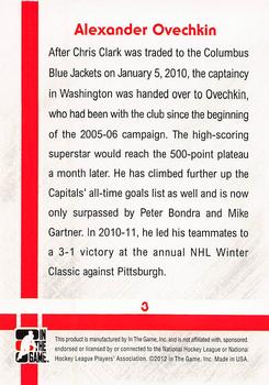 2011-12 In The Game Captain-C #3 Alexander Ovechkin Back