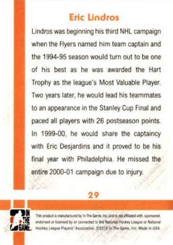 2011-12 In The Game Captain-C #29 Eric Lindros Back
