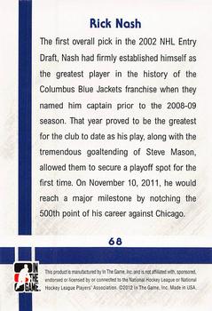 2011-12 In The Game Captain-C #68 Rick Nash Back