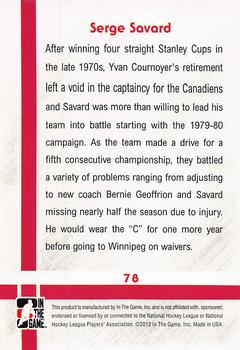 2011-12 In The Game Captain-C #78 Serge Savard Back