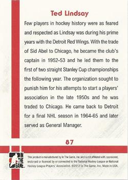 2011-12 In The Game Captain-C #87 Ted Lindsay Back
