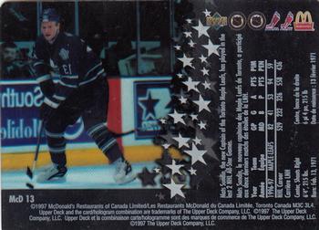 1997-98 Upper Deck Ice McDonald's #McD 13 Mats Sundin Back
