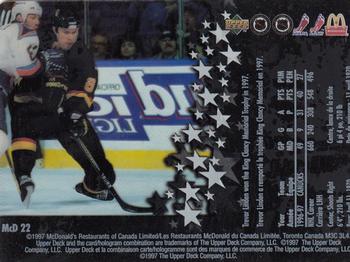 1997-98 Upper Deck Ice McDonald's #McD 22 Trevor Linden Back