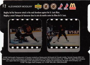 1997-98 Upper Deck Ice McDonald's - Game Film #F2 Alexander Mogilny  Back