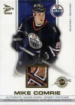 2002-03 Pacific Prism Platinum McDonald's - Jersey Patches Gold #6 Mike Comrie Front