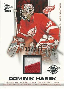 2002-03 Pacific Prism Platinum McDonald's - Jersey Patches Silver #5 Dominik Hasek Front