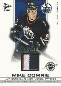 2002-03 Pacific Prism Platinum McDonald's - Jersey Patches Silver #6 Mike Comrie Front