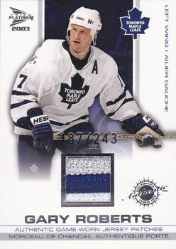 2002-03 Pacific Prism Platinum McDonald's - Jersey Patches Silver #18 Gary Roberts Front