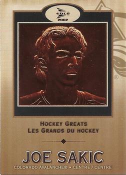 2001-02 Pacific Prism Gold McDonald's - Hockey Greats #2 Joe Sakic  Front
