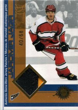 2001-02 Pacific Prism Gold McDonald's - Game-Worn Jersey Patches Gold Foil #20 Jaromir Jagr Front