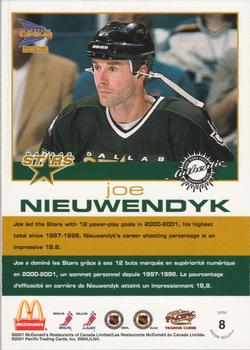 2001-02 Pacific Prism Gold McDonald's - Game-Worn Jersey Patches Silver Foil #8 Joe Nieuwendyk Back
