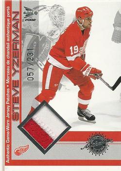 2001-02 Pacific Prism Gold McDonald's - Game-Worn Jersey Patches Silver Foil #11 Steve Yzerman Front