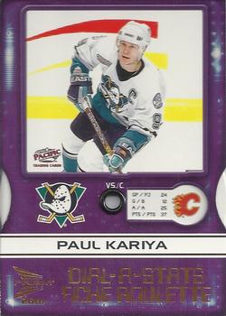 2000-01 Pacific Prism McDonald's - Dial-A-Stats #1 Paul Kariya  Front