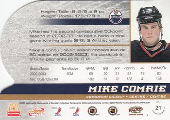 2003-04 Pacific Atomic McDonald's #21 Mike Comrie Back