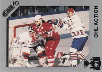 1991 7th Inning Sketch Memorial Cup (CHL) #3 OHL Action (Sault Ste. Marie vs. Oshawa) Front
