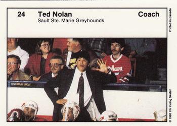 1991 7th Inning Sketch Memorial Cup (CHL) #24 Ted Nolan Back