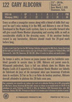 1994 Parkhurst Missing Link 1956-57 #122 Gary Aldcorn Back