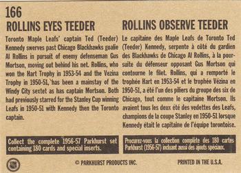 1994 Parkhurst Missing Link 1956-57 #166 Rollins Eyes Teeder Back