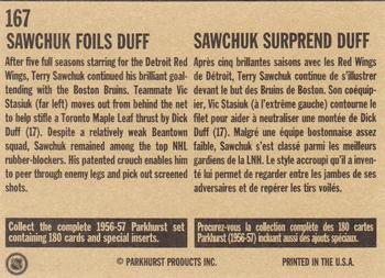 1994 Parkhurst Missing Link 1956-57 #167 Sawchuk Foils Duff Back