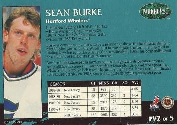 1992-93 Pro Set - Parkhurst Previews #PV2 Sean Burke Back