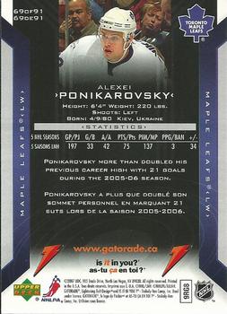 2006-07 Gatorade #69 Alexei Ponikarovsky Back