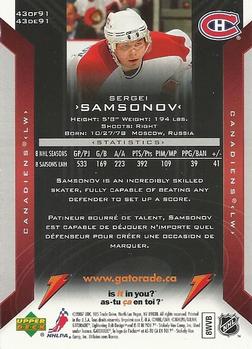 2006-07 Gatorade #43 Sergei Samsonov Back