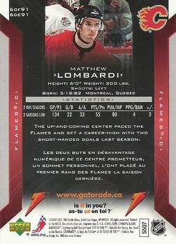 2006-07 Gatorade #6 Matthew Lombardi Back