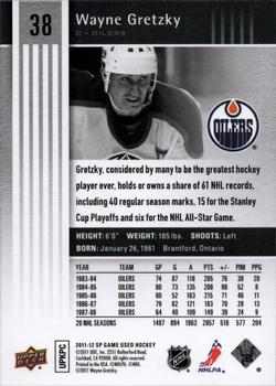 2011-12 SP Game Used #38 Wayne Gretzky Back