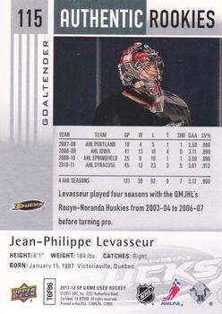 2011-12 SP Game Used #115 Jean-Philippe Levasseur Back