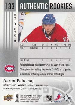 2011-12 SP Game Used #133 Aaron Palushaj Back