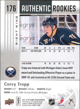 2011-12 SP Game Used #176 Corey Tropp Back