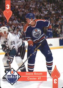 1995-96 Hoyle Western Conference Playing Cards #3♥ Jason Arnott Front