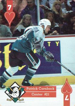 1995-96 Hoyle Western Conference Playing Cards #7♥ Patrik Carnback Front