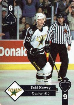 1995-96 Hoyle Western Conference Playing Cards #6♠ Todd Harvey Front