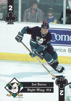 1995-96 Hoyle Western Conference Playing Cards #2♣ Joe Sacco  Front