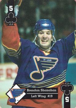 1995-96 Hoyle Western Conference Playing Cards #5♣ Brendan Shanahan  Front