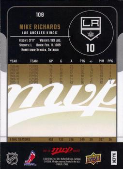 2011-12 Upper Deck - 2011-12 Upper Deck MVP Update #109 Mike Richards Back