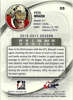 2011-12 In The Game Between The Pipes #25 Petr Mrazek Back