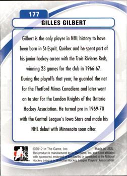 2011-12 In The Game Between The Pipes #177 Gilles Gilbert Back