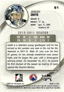 2011-12 In The Game Between The Pipes #61 Jeremy Smith Back