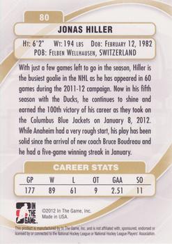 2011-12 In The Game Between The Pipes #80 Jonas Hiller Back