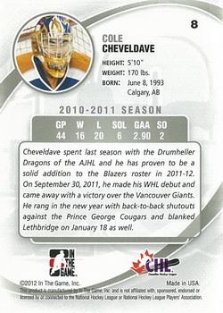 2011-12 In The Game Between The Pipes #8 Cole Cheveldave Back