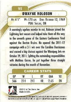 2011-12 In The Game Between The Pipes #95 Dwayne Roloson Back