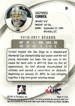 2011-12 In The Game Between The Pipes #9 Mathieu Corbeil-Theriault Back