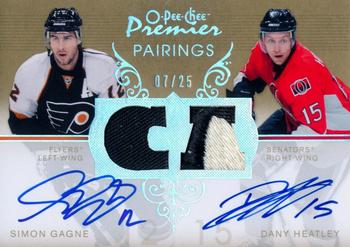 2007-08 O-Pee-Chee Premier - Pairings Autographed Jersey #PC-GH Simon Gagne / Dany Heatley Front
