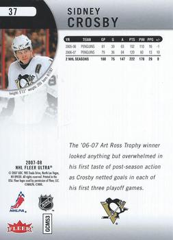 2007-08 Ultra #37 Sidney Crosby Back