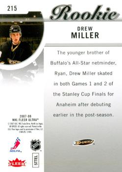 2007-08 Ultra #215 Drew Miller Back