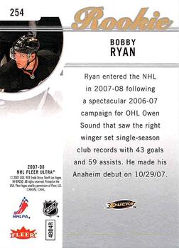 2007-08 Ultra #254 Bobby Ryan Back